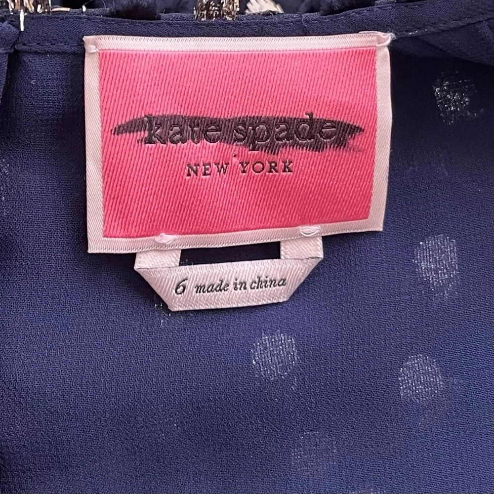 Kate Spade New‎ York Women's Velvet Dress Celestial Blue Scatter Dot Size 6
